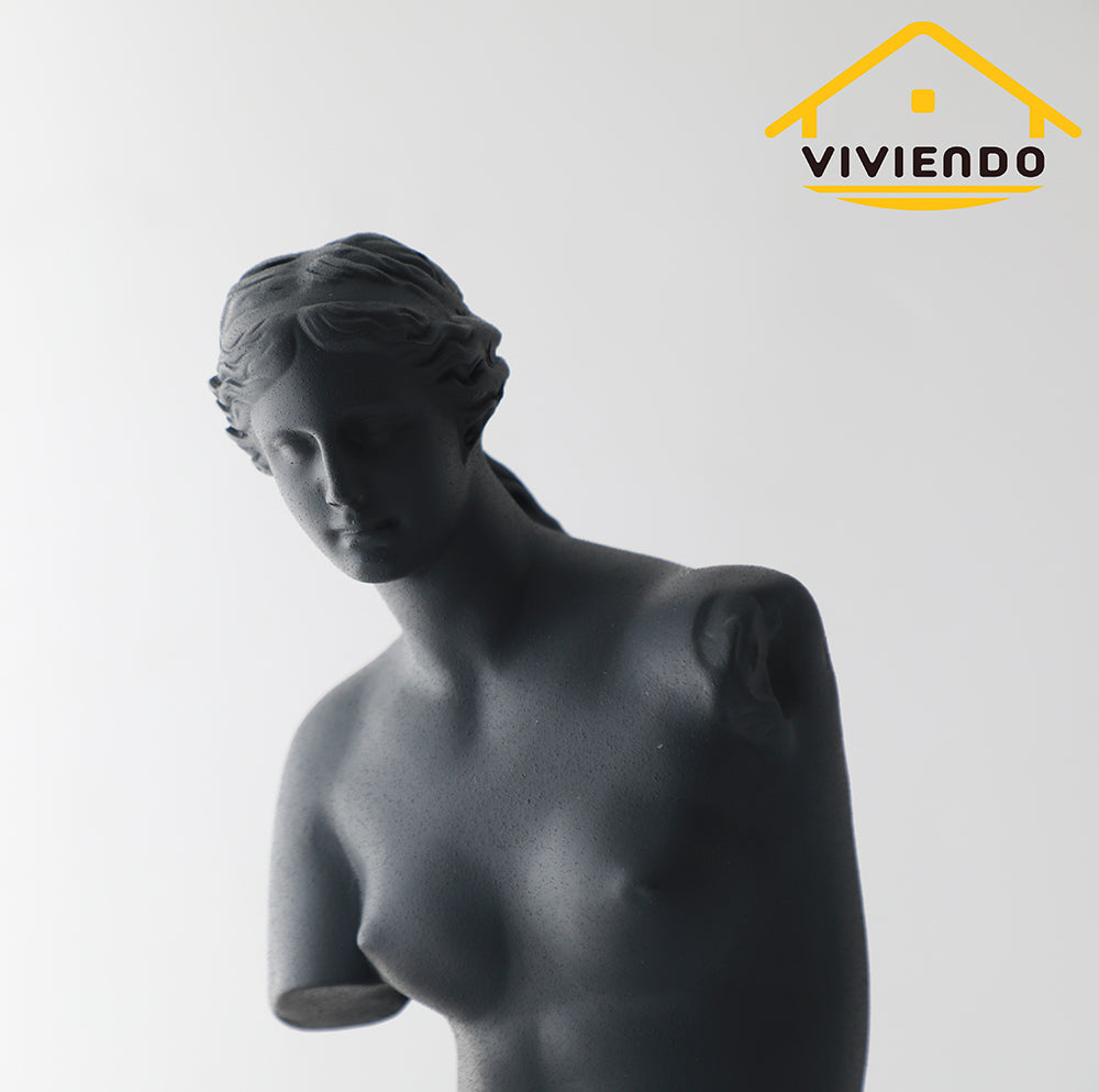Viviendo Statue of Venus Art Sculpture with Golden Globe in Resin &amp; Stainless Steel - Regular