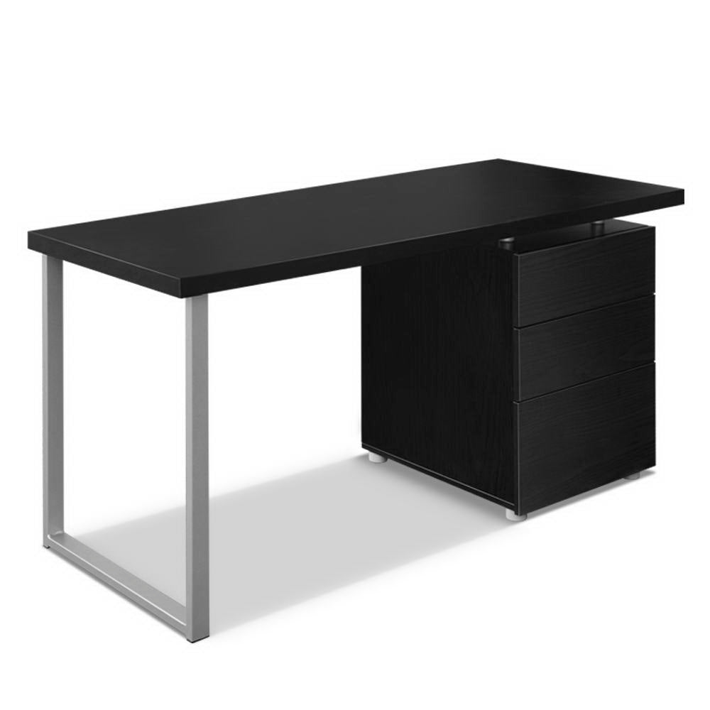 Artiss Computer Desk with 3 Drawers Black