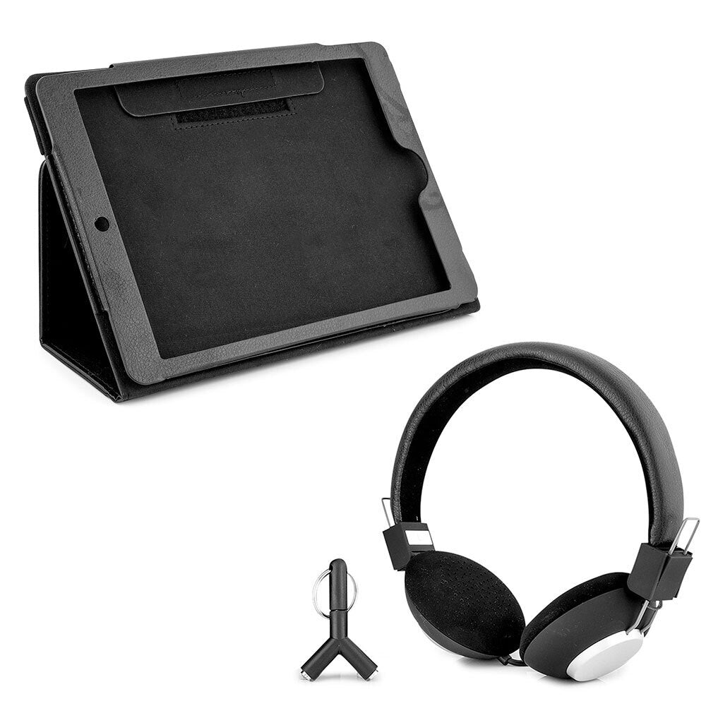 2PK DGTEC Travel Entertainment Kit Headphones + Bonus iPad Case