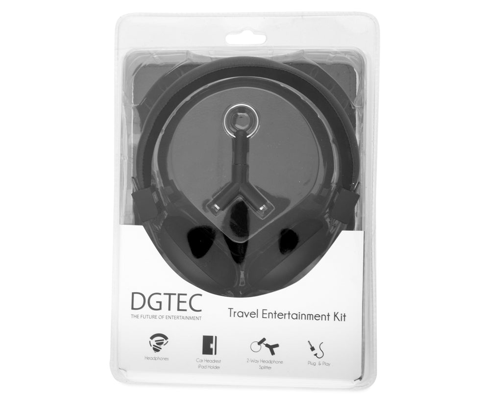 2PK DGTEC Travel Entertainment Kit Headphones + Bonus iPad Case