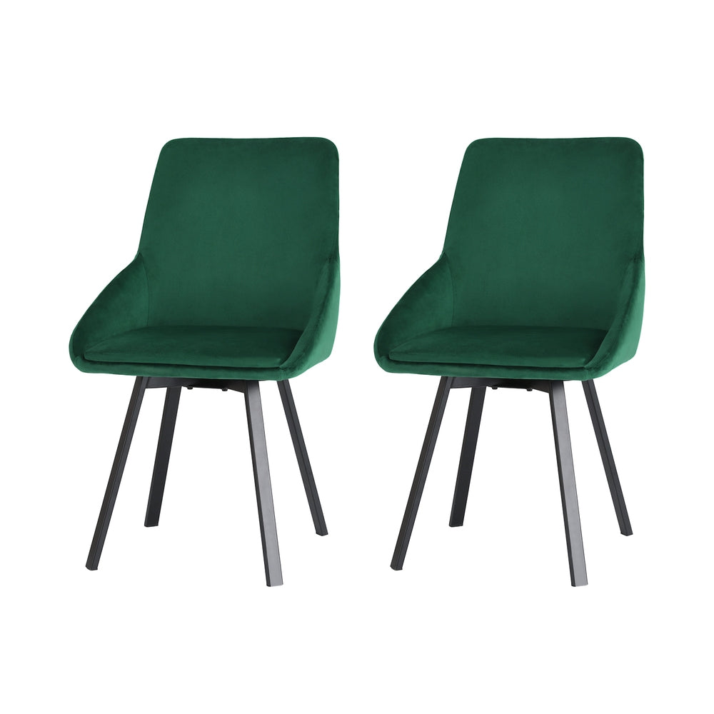 Artiss Set Of 2 Dining Chairs Velvet Green