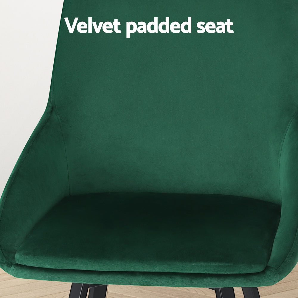 Artiss Set Of 2 Dining Chairs Velvet Green