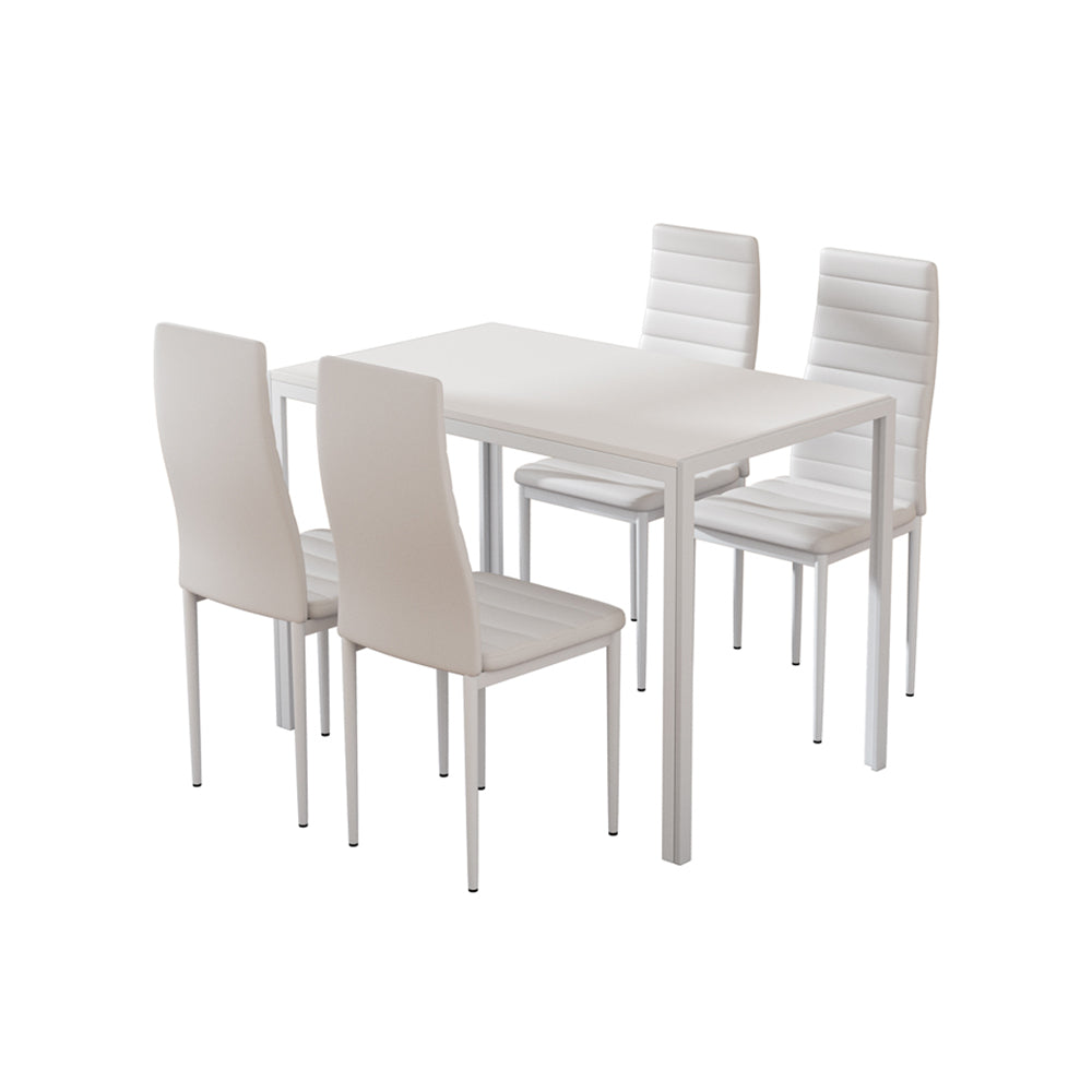 Artiss 5-Piece Wooden Dining Table Set White