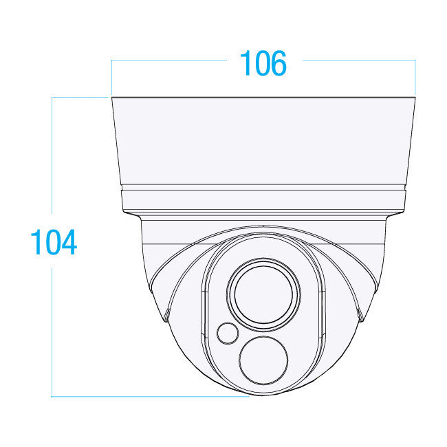 DOME MINI 15M IR IP CAMERA 3.6MM LENS IP65 POE 1080P