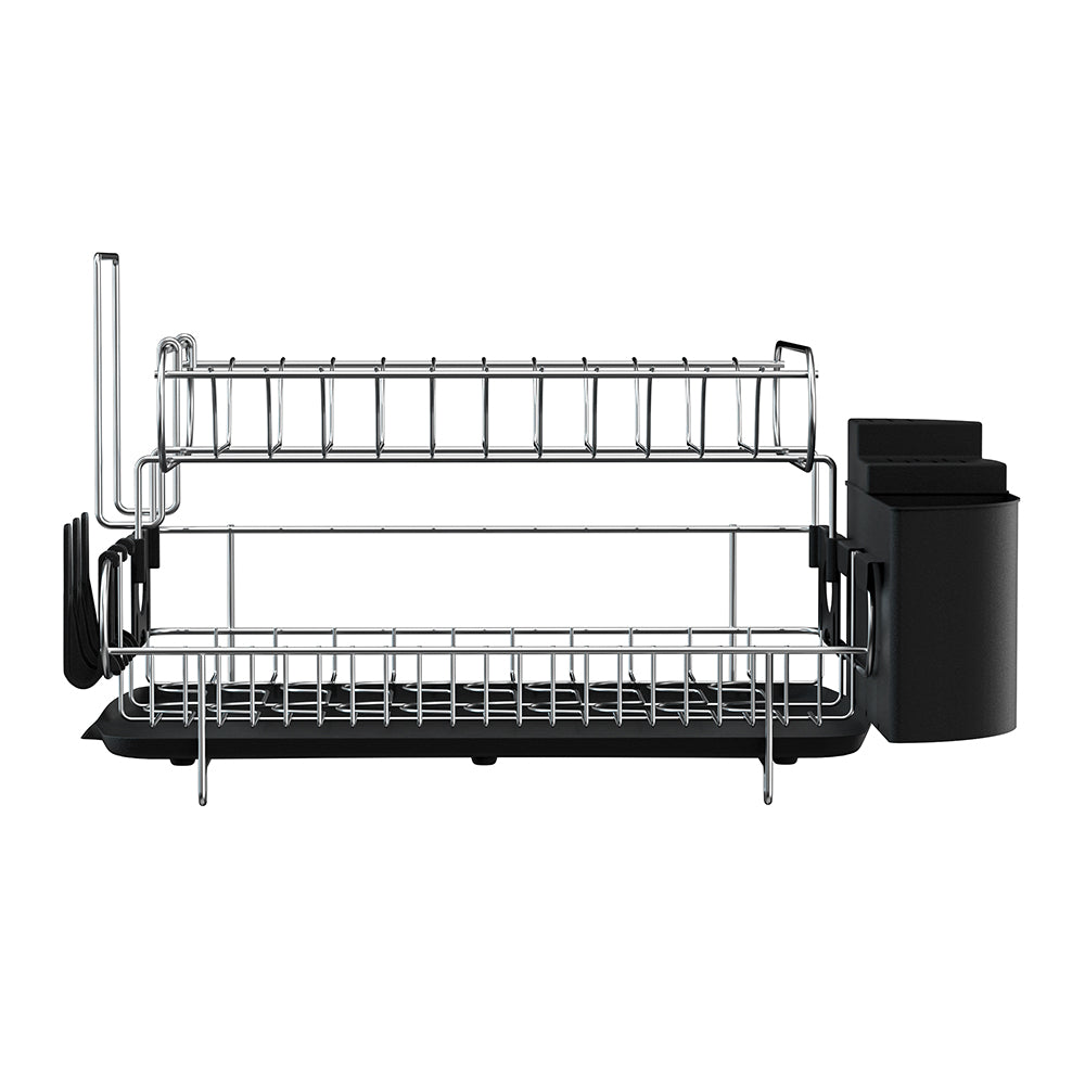 Cefito Dish Rack 2 Tiers - Silver and Black