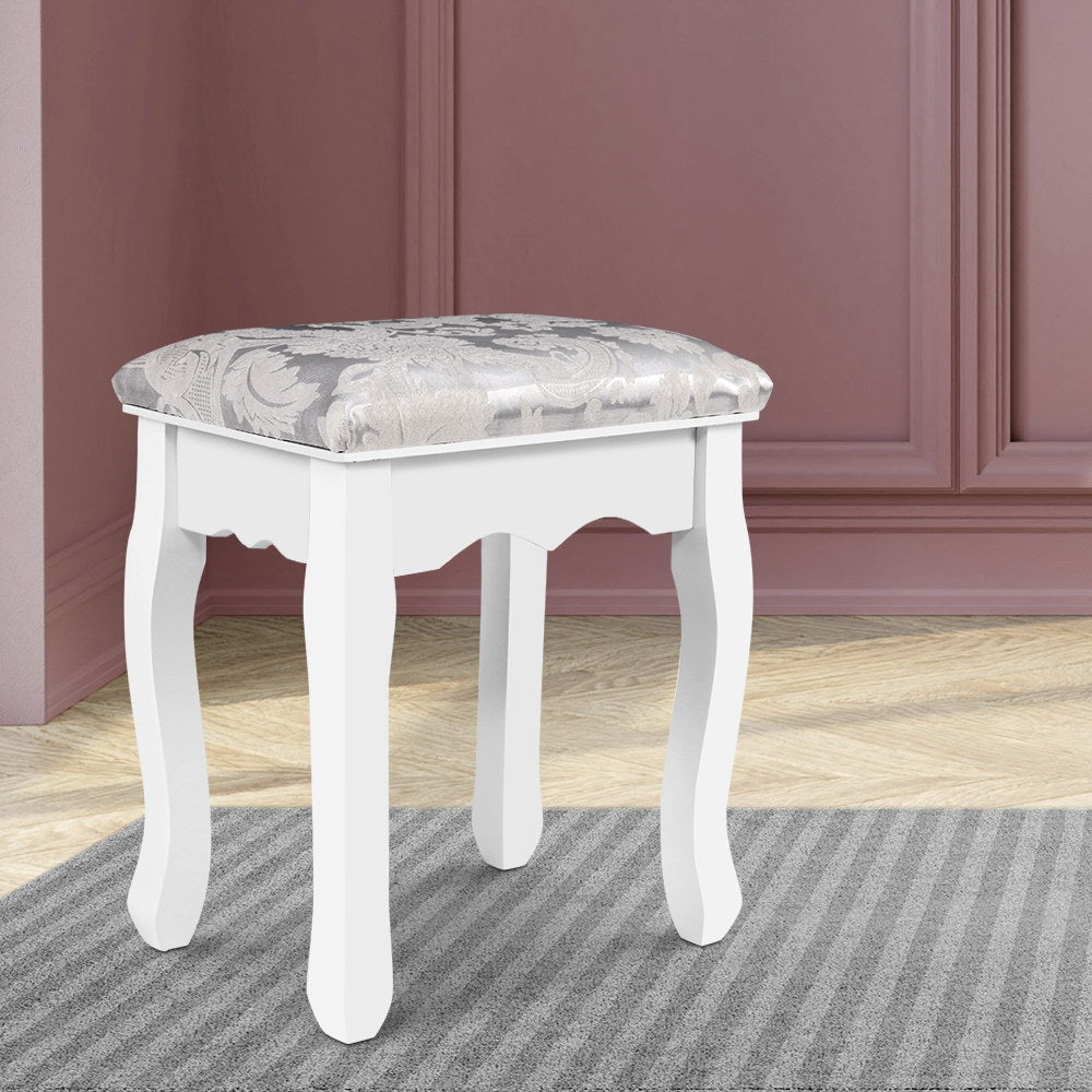 Artiss Dressing Stool Velvet Fabric White