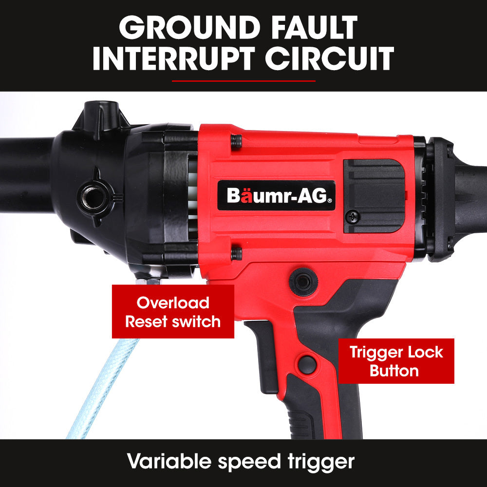 BAUMR-AG 1800W 120mm Handheld Core Drill &amp; 76mm Diamond Drill Bit Combo, for Concrete Coring Hole Drilling