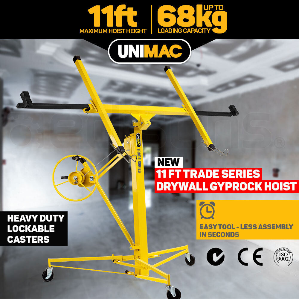 UNIMAC 11ft Sheet Panel Lifter Drywall Panel Gyprock Plasterboard Hoist Lift