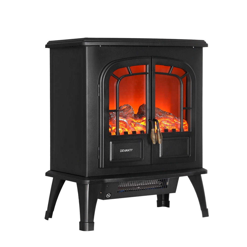 Devanti Electric Fireplace Fire Heaters 2000W Black