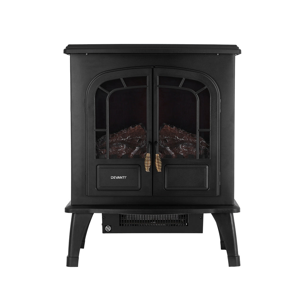 Devanti Electric Fireplace Fire Heaters 2000W Black