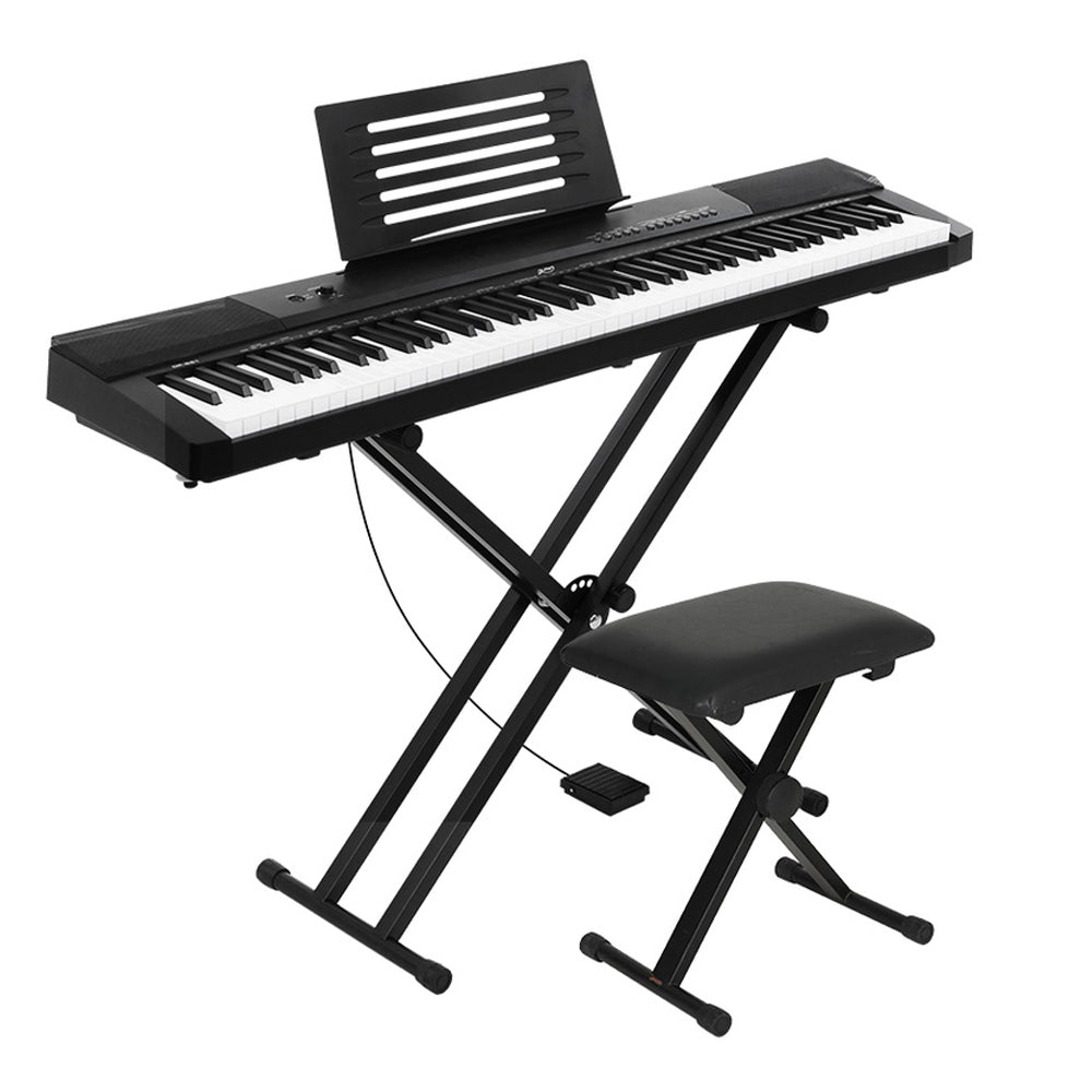 Alpha 88 Keys Electronic Keyboard with Stand Stool Pedal