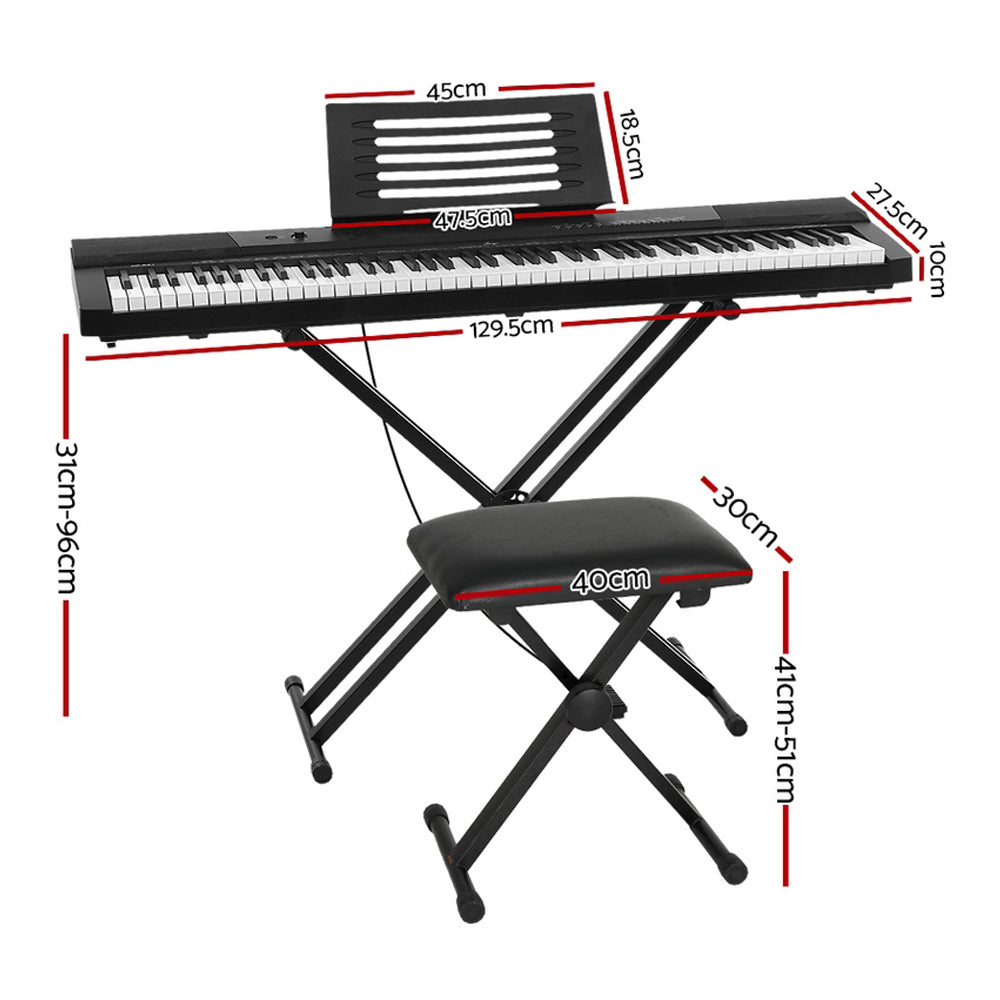 Alpha 88 Keys Electronic Keyboard with Stand Stool Pedal