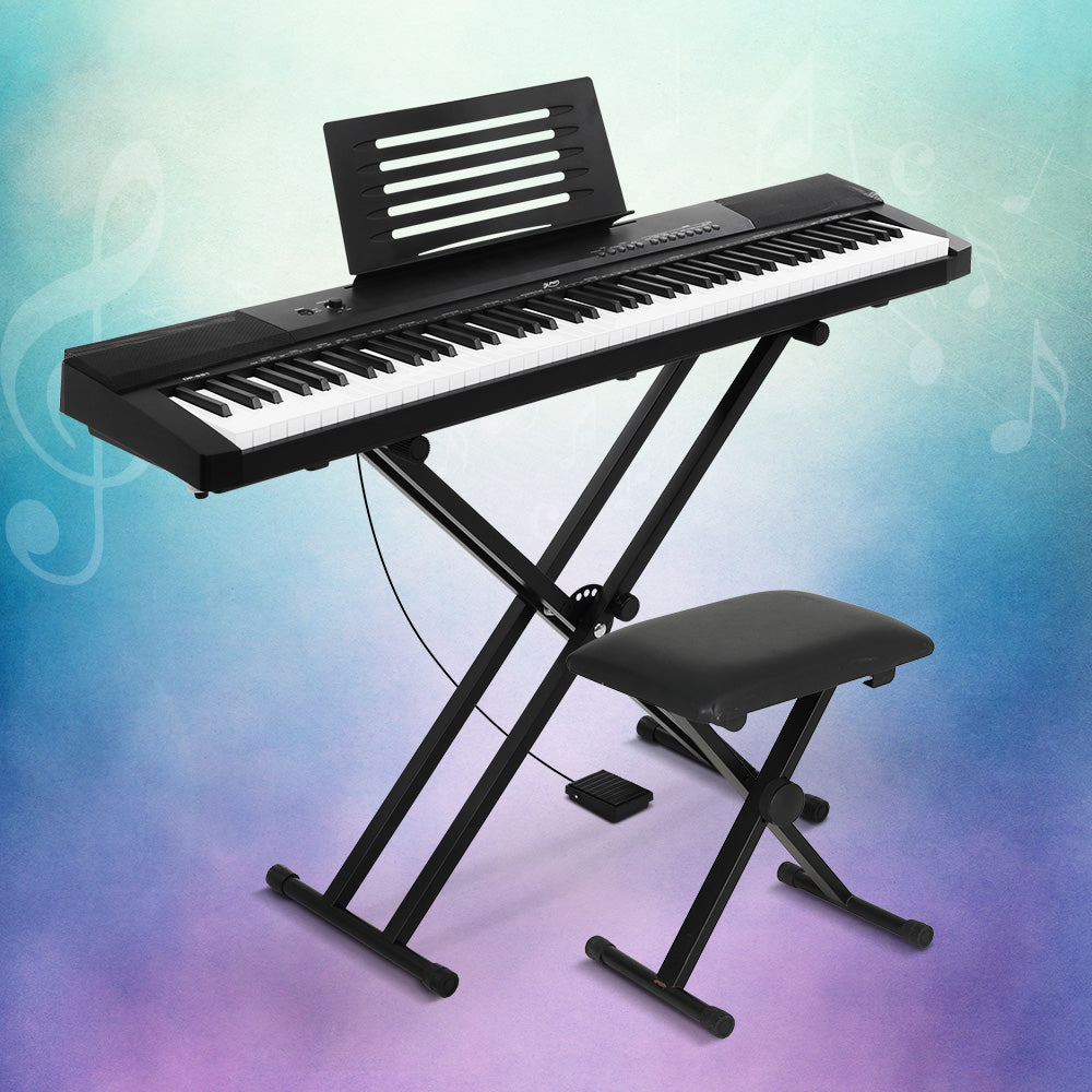 Alpha 88 Keys Electronic Keyboard with Stand Stool Pedal