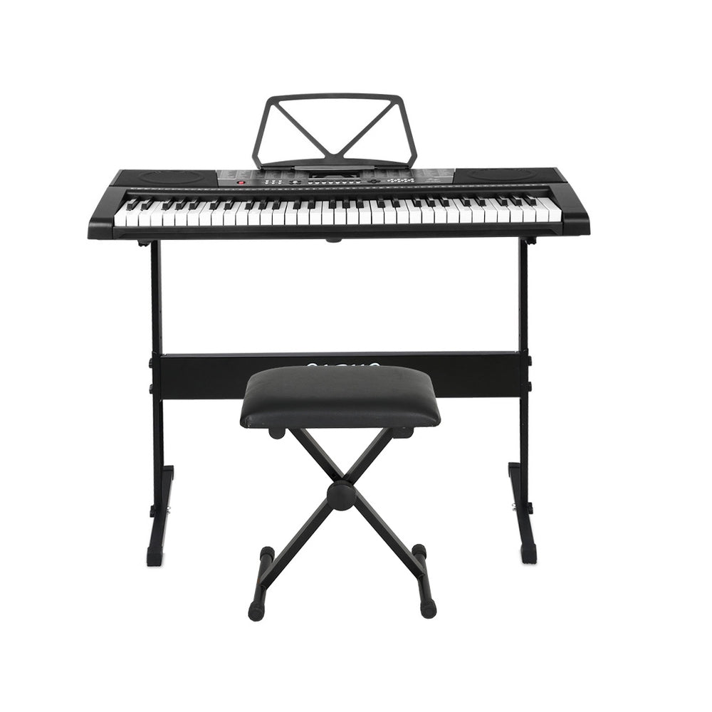 Alpha 61 Keys Electronic Keyboard with Stand Stool Speaker