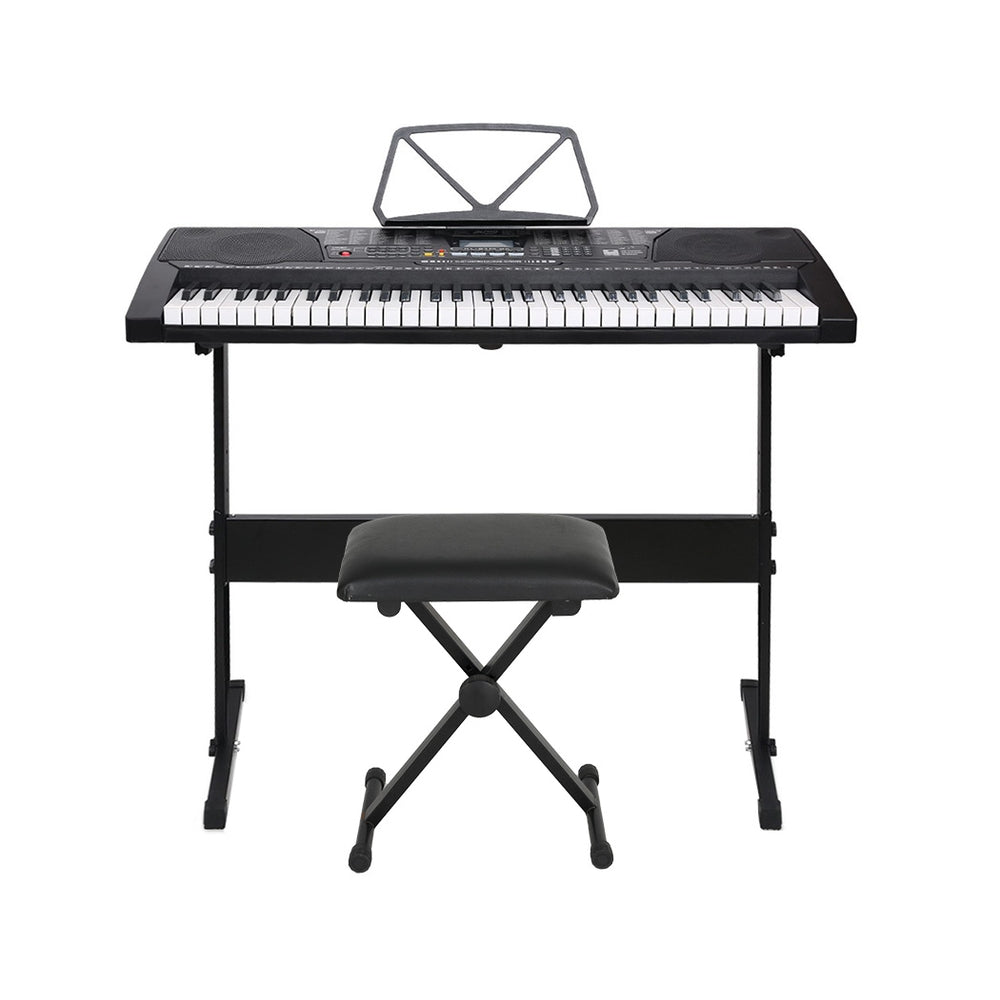 Alpha 61 Keys Electronic Keyboard with Stand Stool Lighted