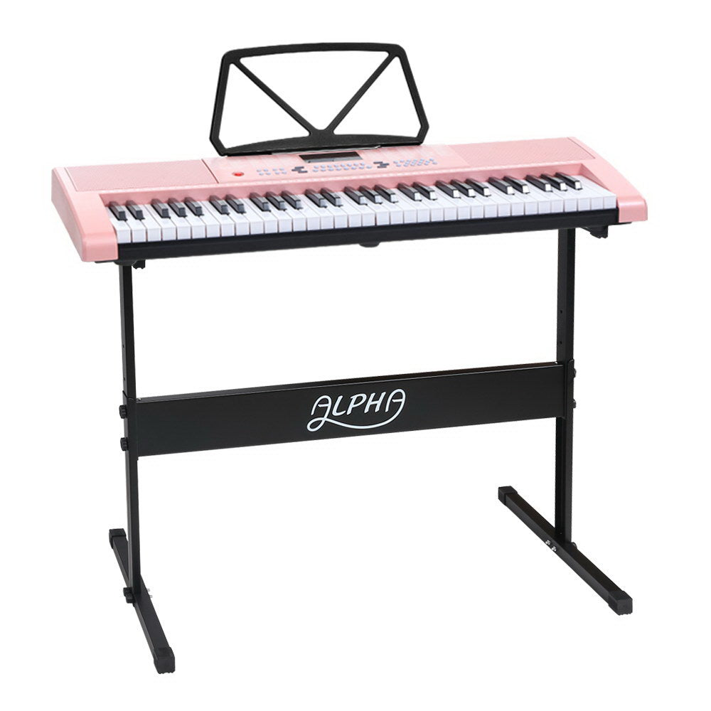Alpha 61 Key Electronic Piano Keyboard Pink