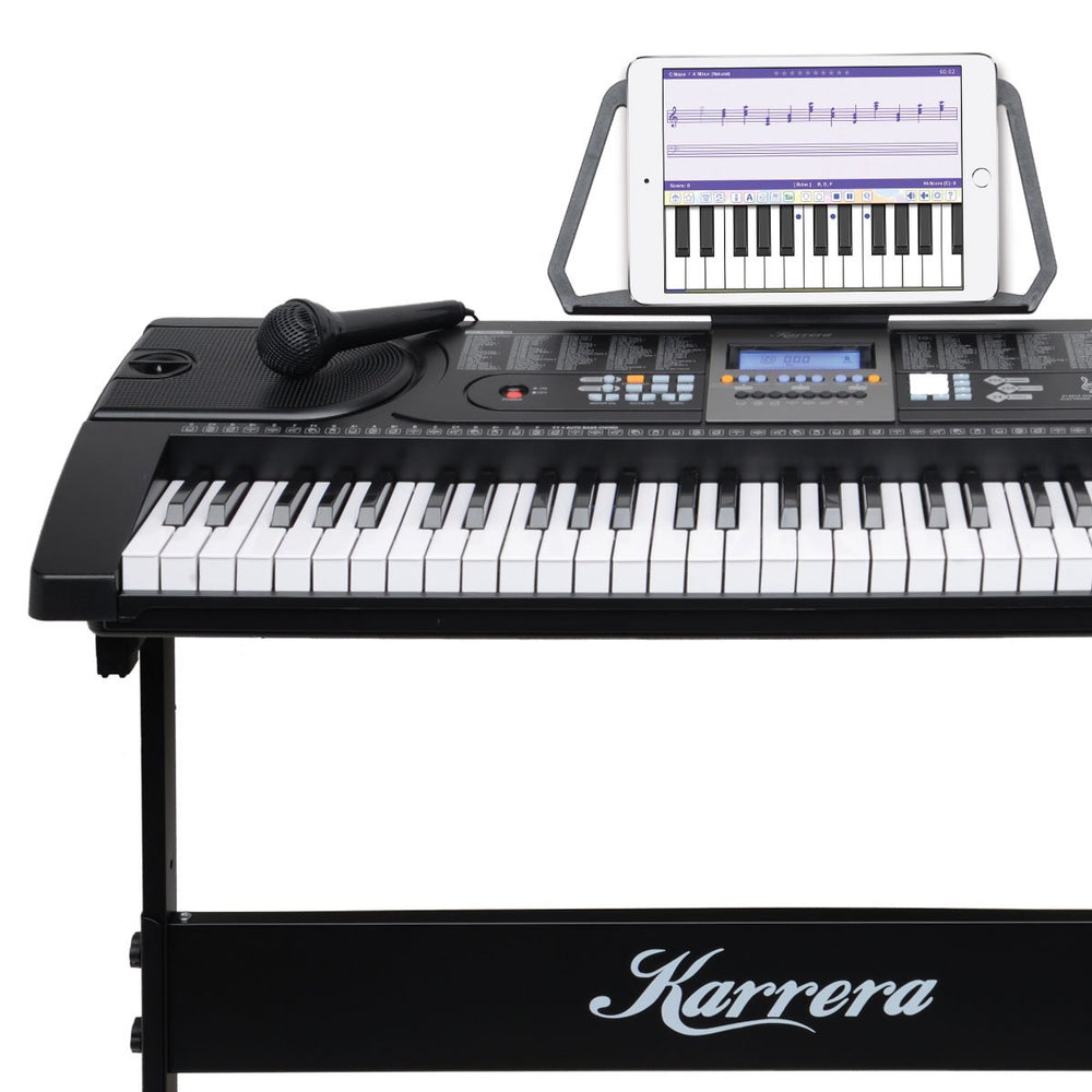 Karrera 61 Key Electronic Keyboard Teaching Piano Electric Music Stand Holder