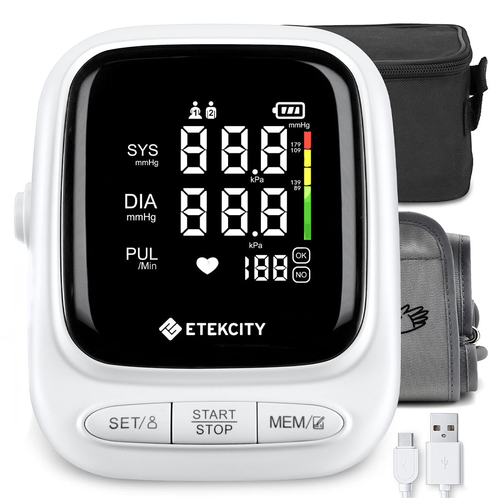 Etekcity Smart WiFi Scale for Body Weight, Black &amp; Etekcity Smart Blood Pressure Monitor, White Bundle