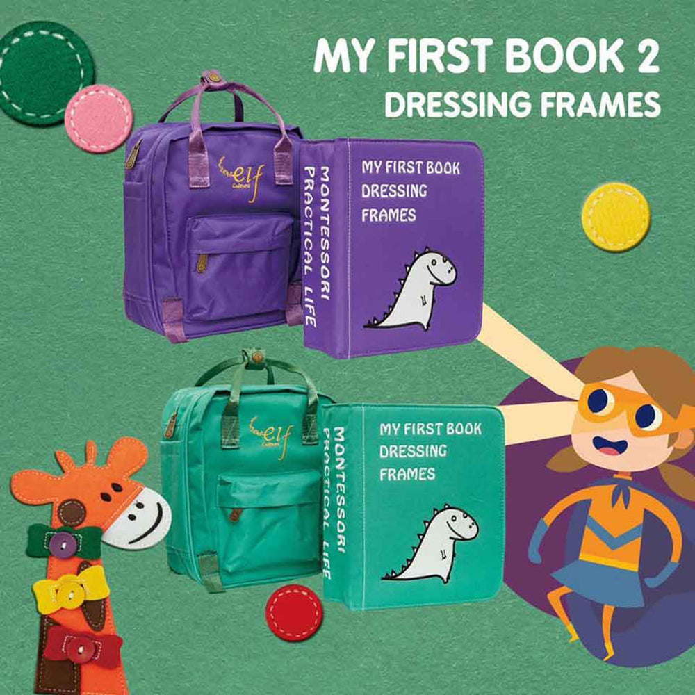 My First Book Dressing Frame Purple Montessori Education Kids Gift Books