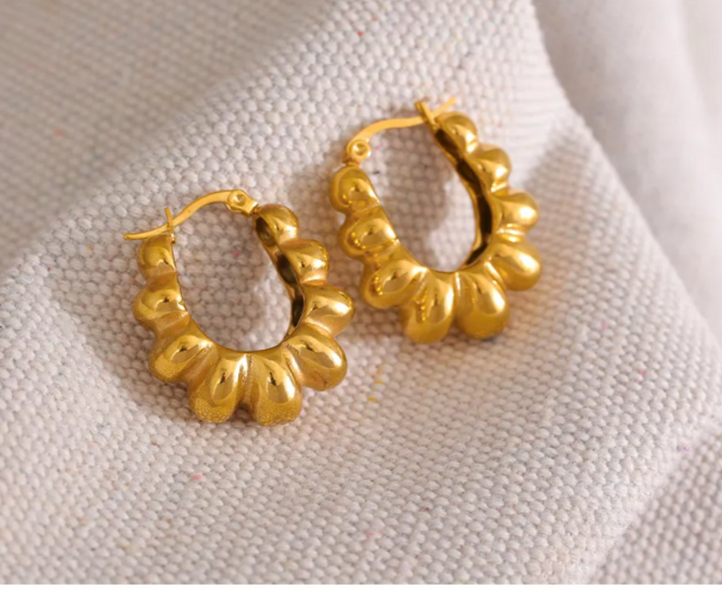 ORO BELLE Paris Hoop Vermeil Gold Plated Earrings