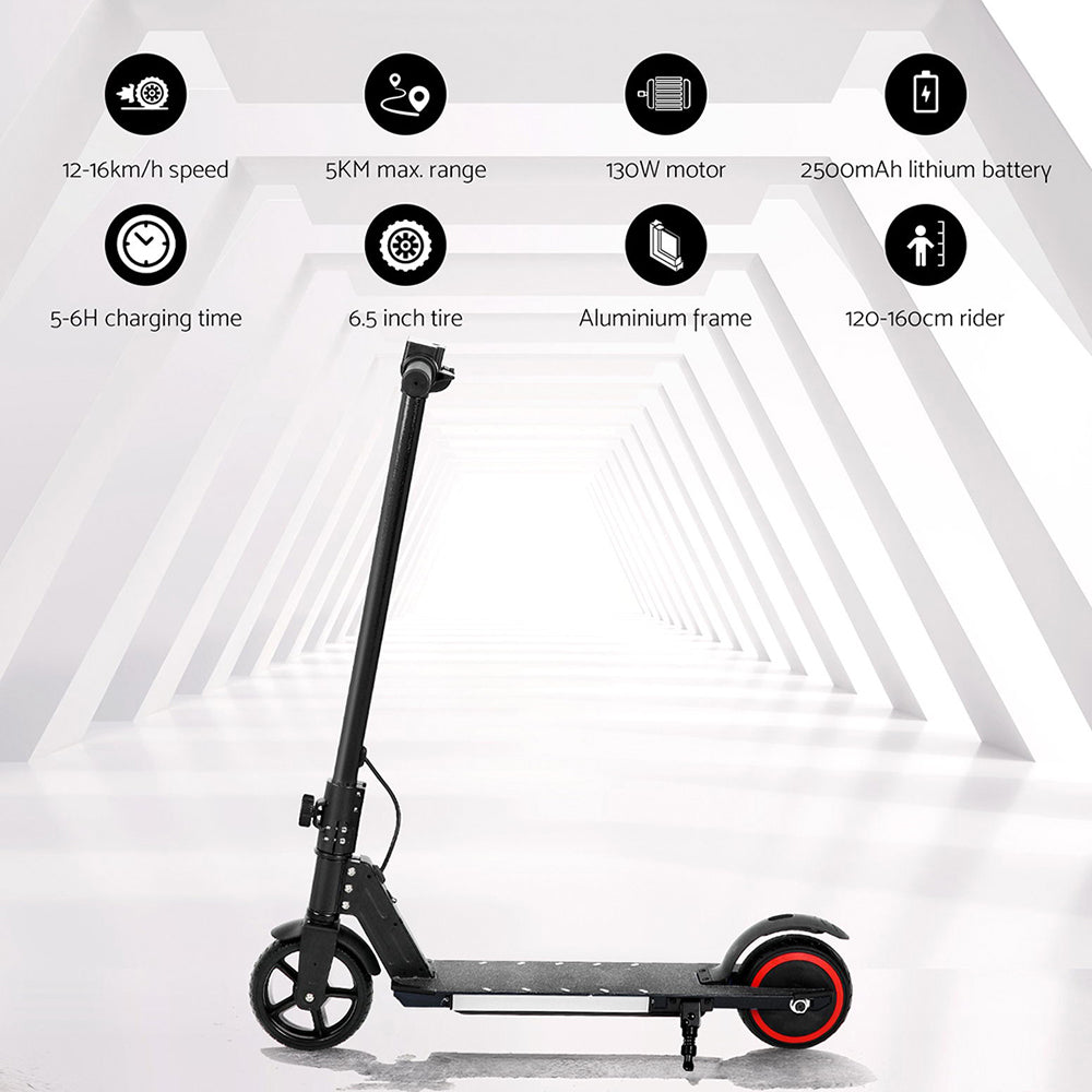 Folding Electric Scooter 130W 16KM/H LED Black