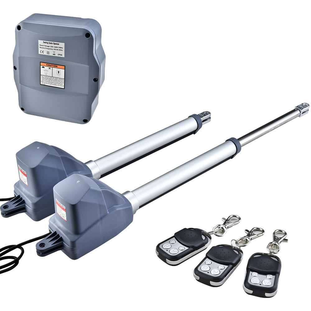 E-GUARD Automatic Electric Gate Opener Double Swing Arm Kit, 3x Remote Controllers