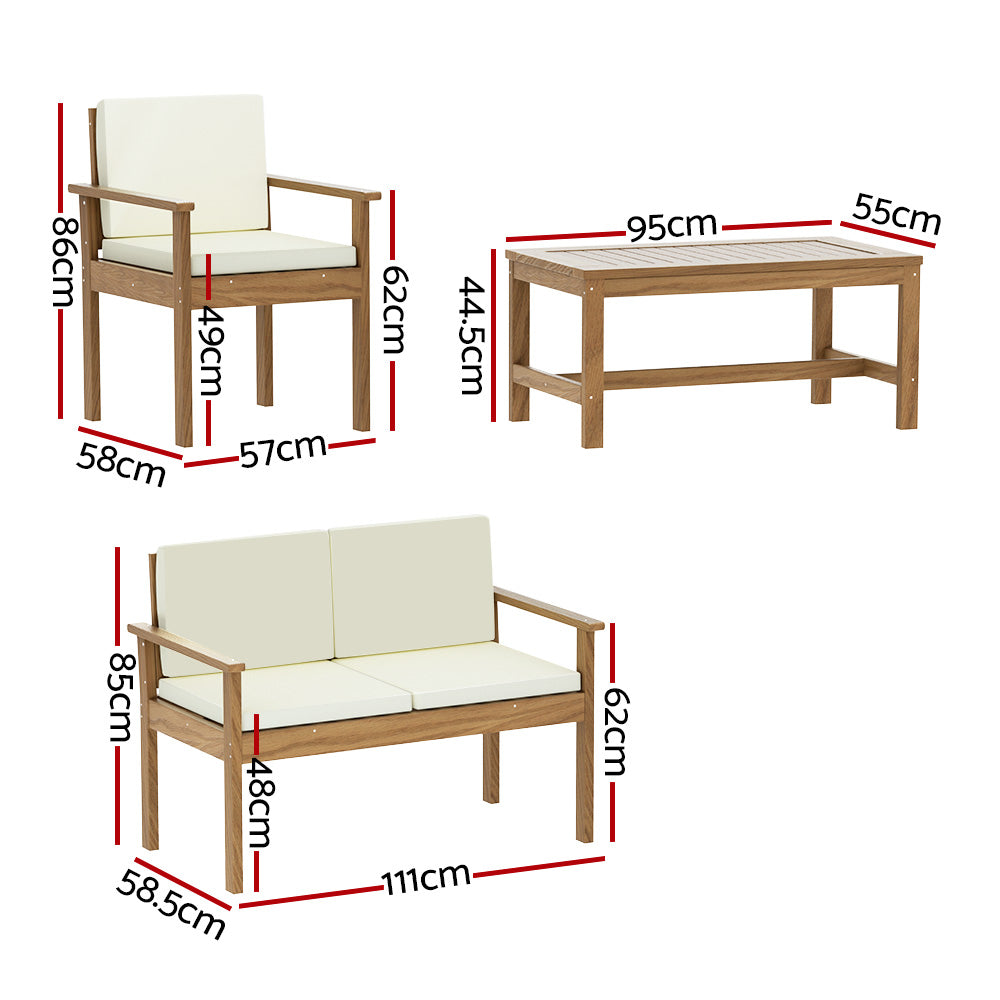 Gardeon 4 Seater Outdoor Sofa Set Lounge Setting