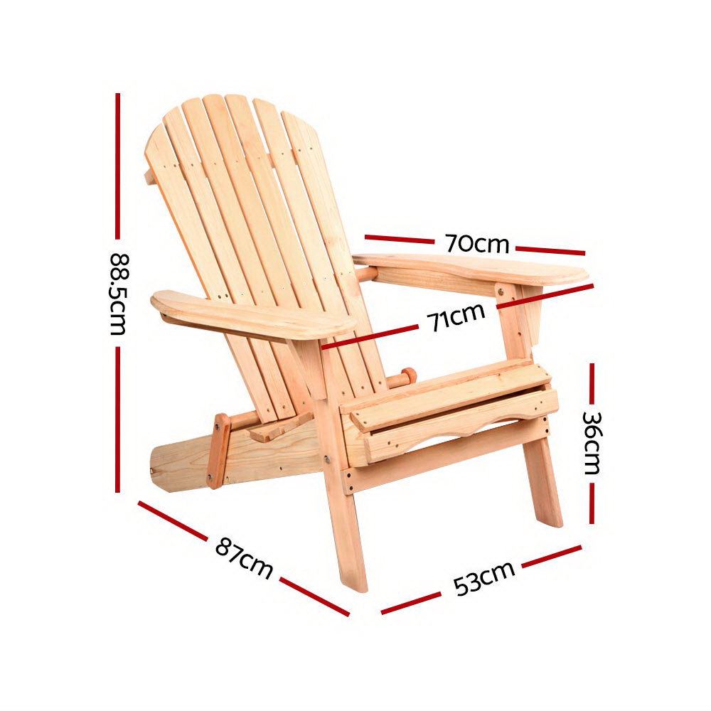 Gardeon Outdoor Beach Chairs - Natural