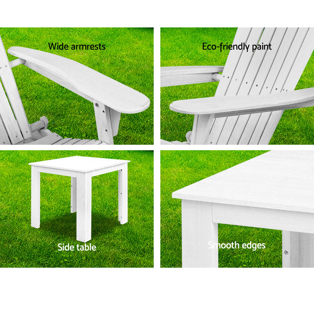 Gardeon 3 Piece Outdoor Beach Chair Table Setting