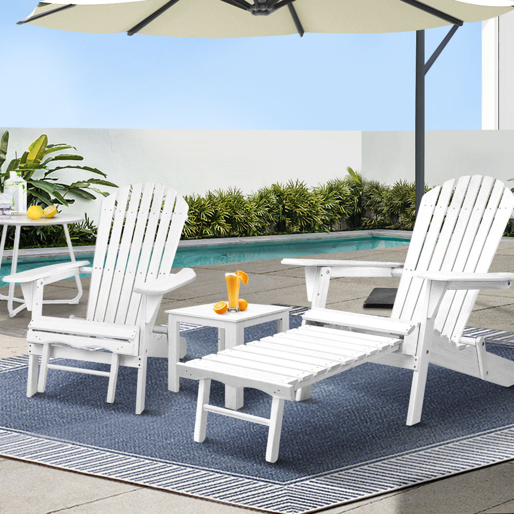 Gardeon 3 Piece Outdoor Beach Chair Table Setting