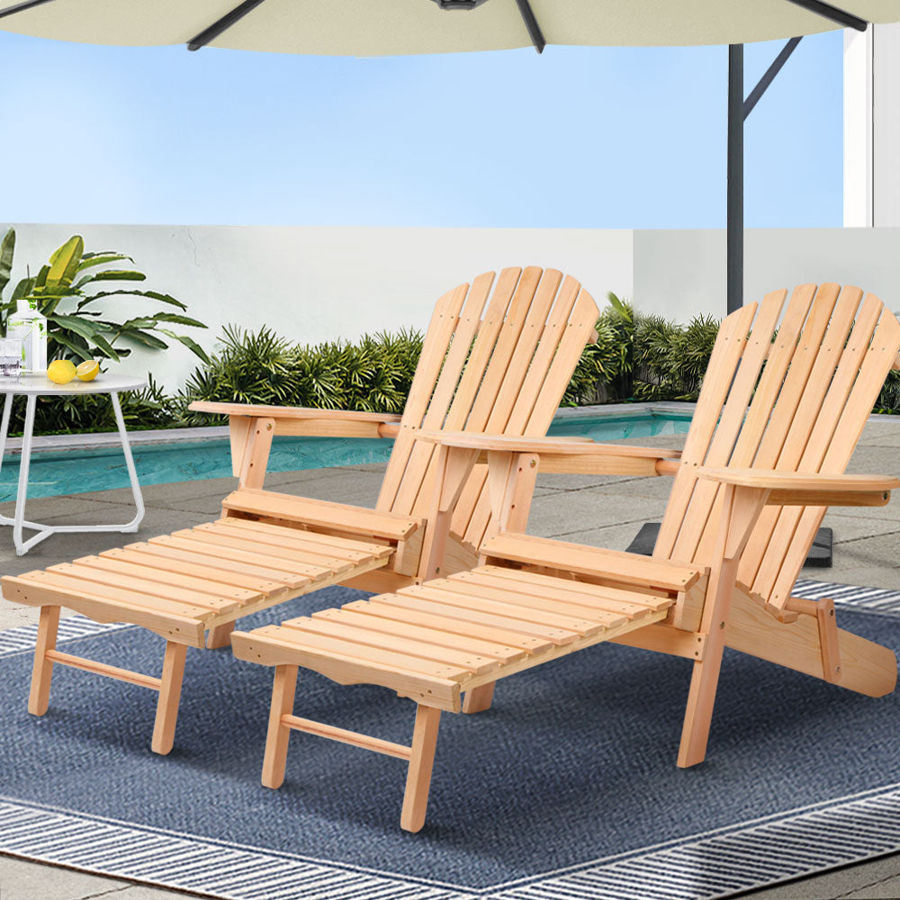 Gardeon 2 Piece Sun Lounge Outdoor Chairs Beach