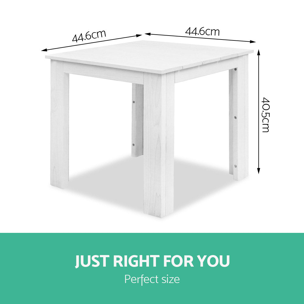 Gardeon Outdoor Wooden Side Table White