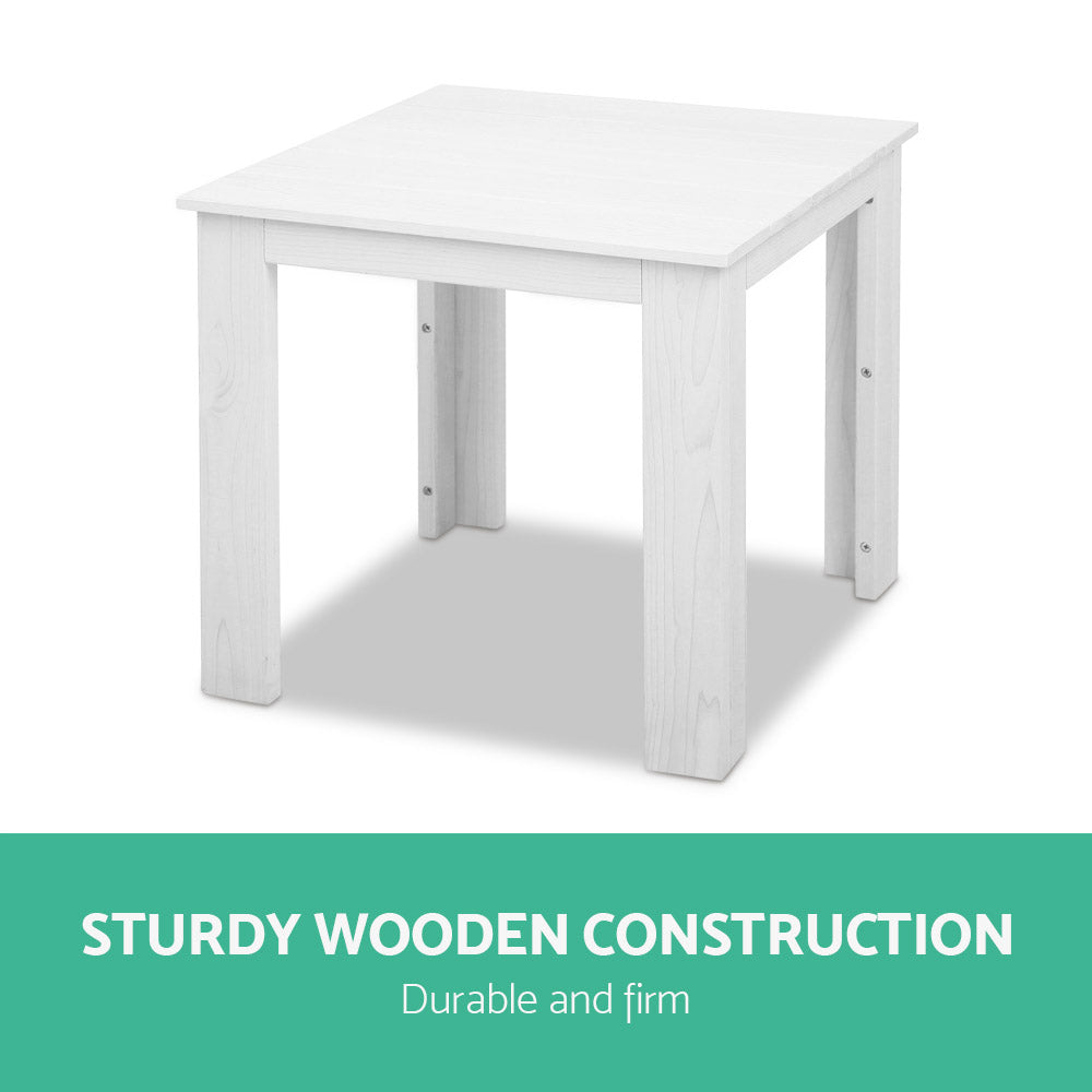 Gardeon Outdoor Wooden Side Table White