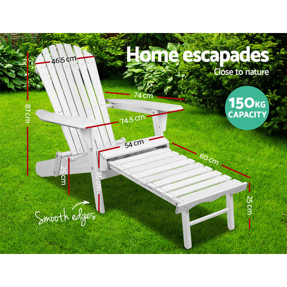 Gardeon Outdoor Wooden Foldable Beach Sun Lounge