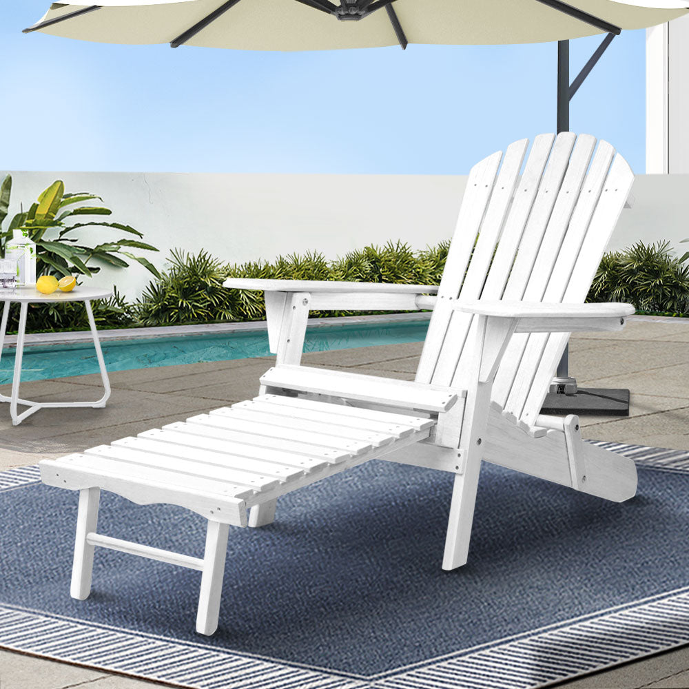 Gardeon Outdoor Wooden Foldable Beach Sun Lounge