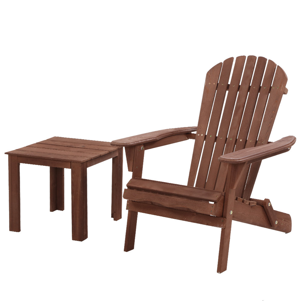 Gardeon Outdoor Wooden Folding Chair Table Set