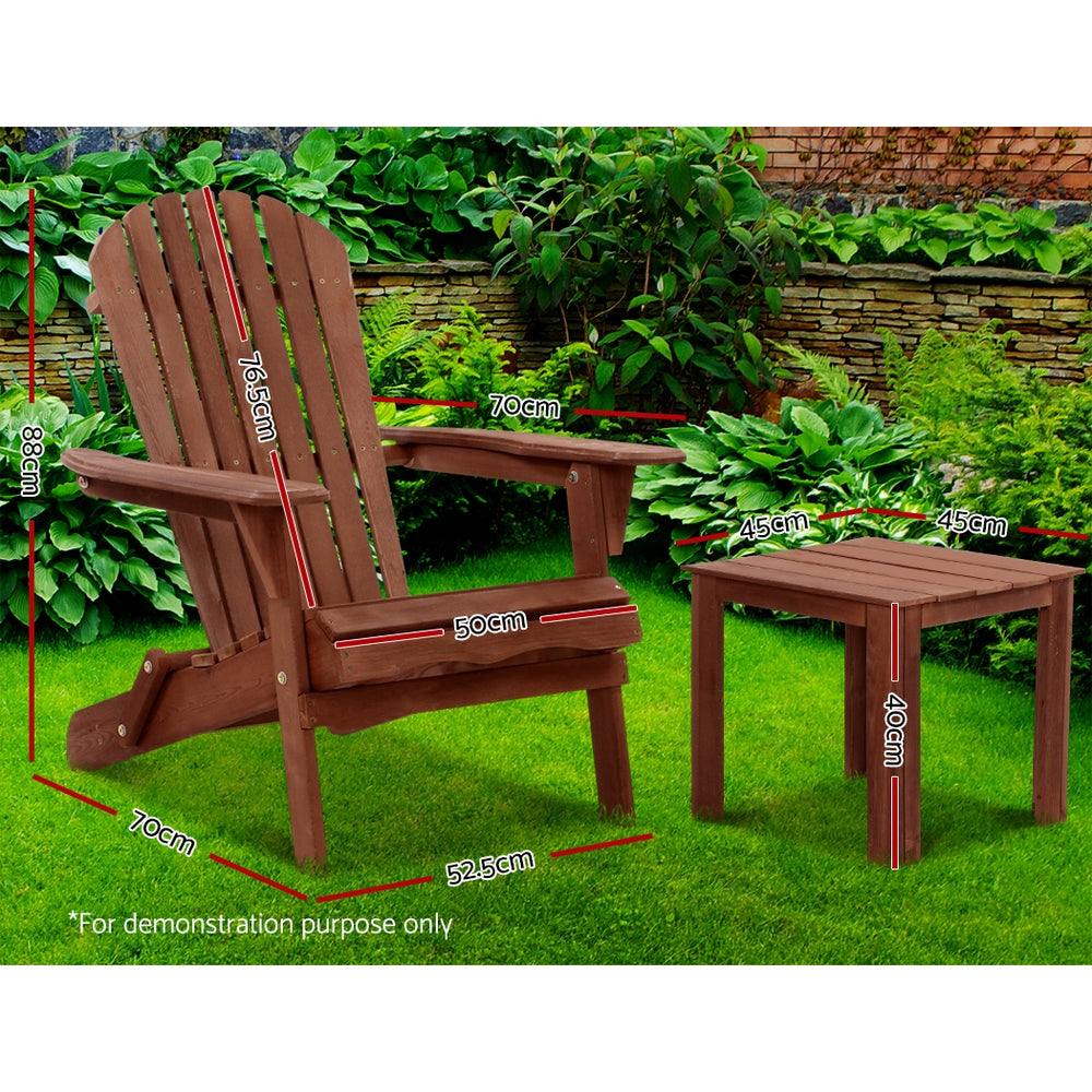 Gardeon Outdoor Wooden Folding Chair Table Set