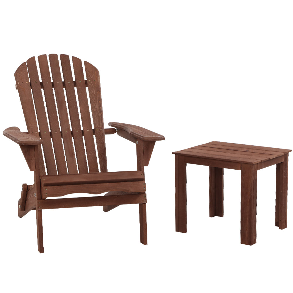 Gardeon Outdoor Wooden Folding Chair Table Set