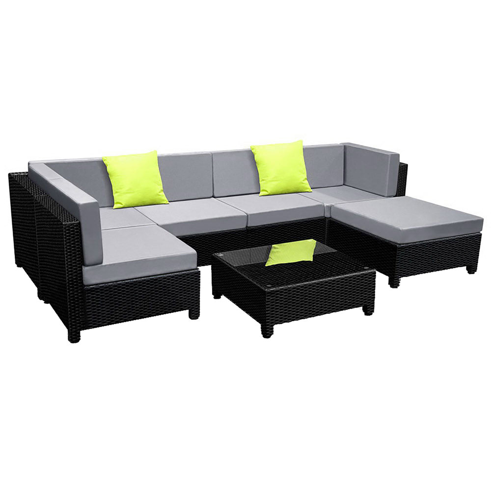 Gardeon 7pcs Outdoor Lounge Setting with Storage Cover