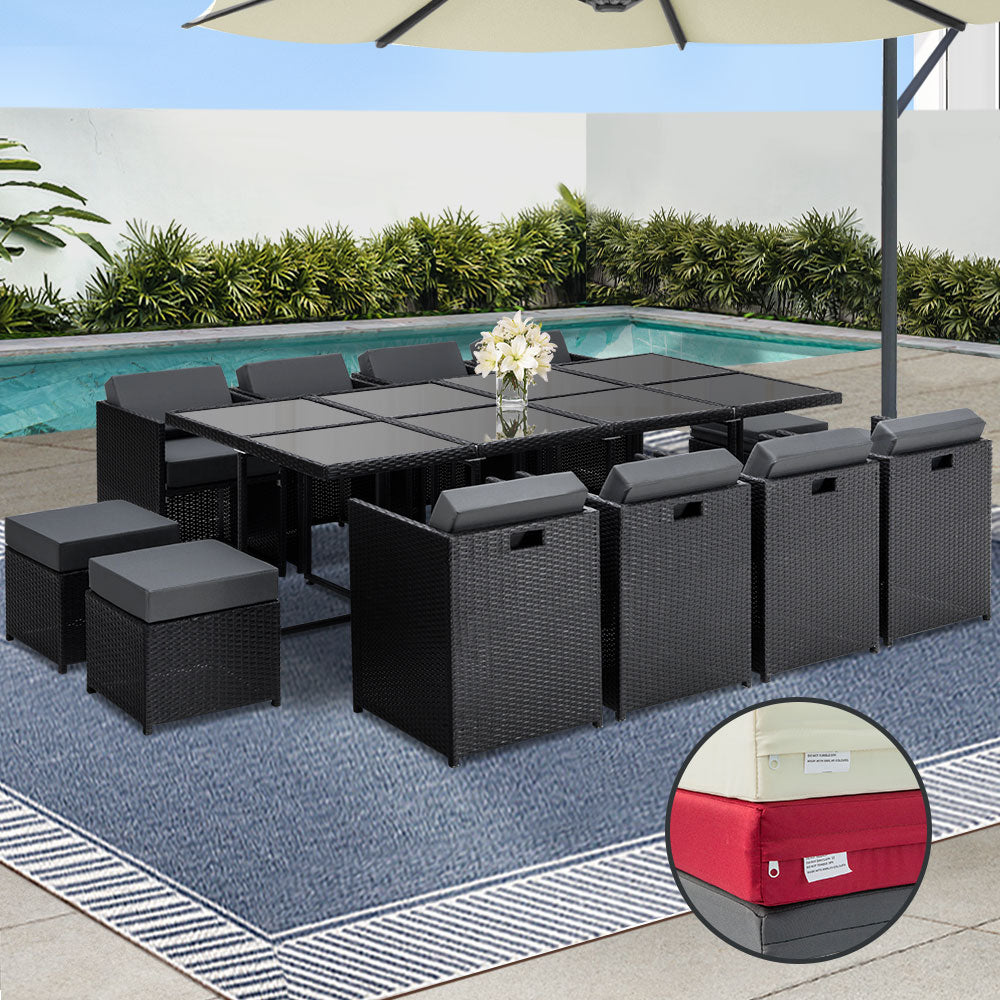 Gardeon 13 Piece Outdoor Dining Set with Cusion Covers