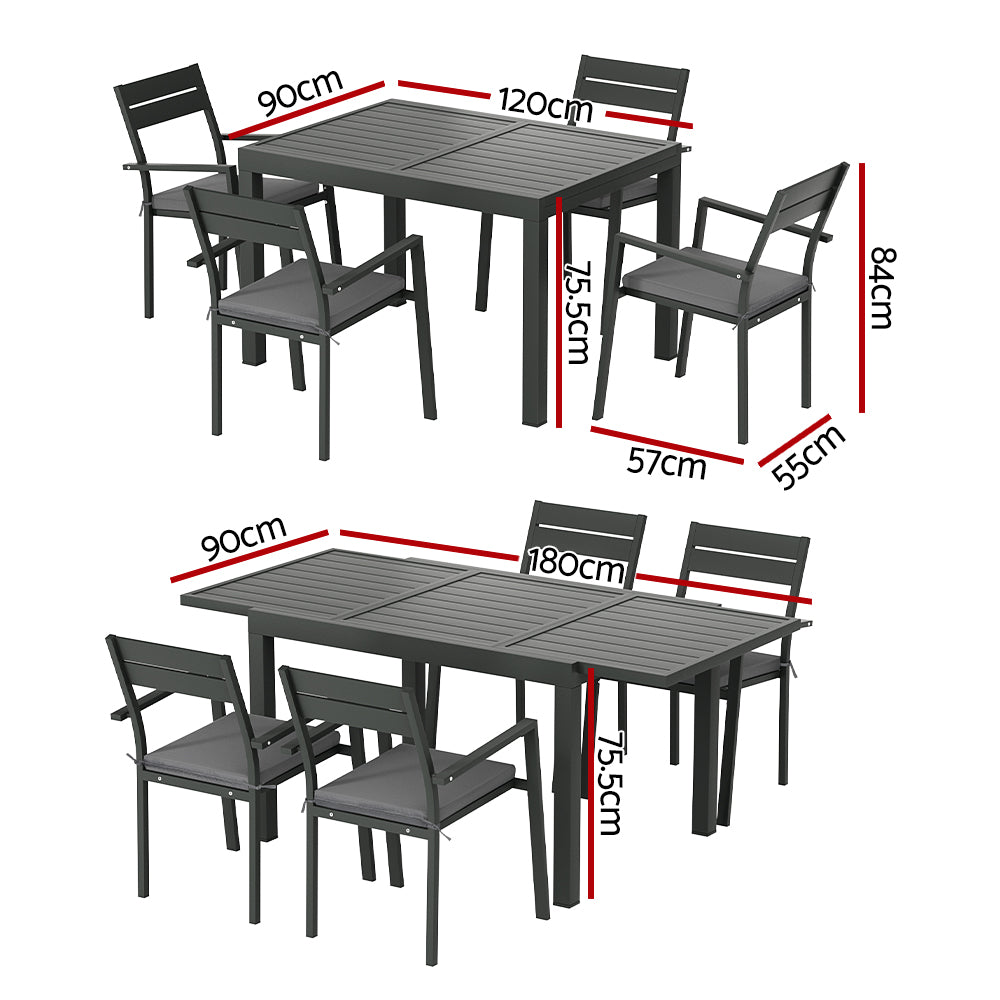 Gardeon Outdoor Aluminum 5pcs Dining Set