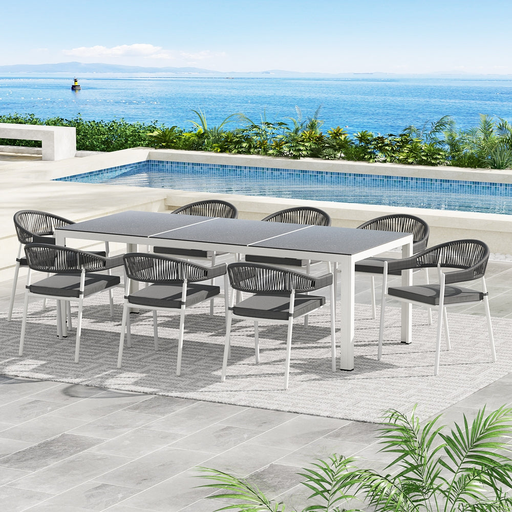 Gardeon 9pcs Outdoor 8-seater Dining Set