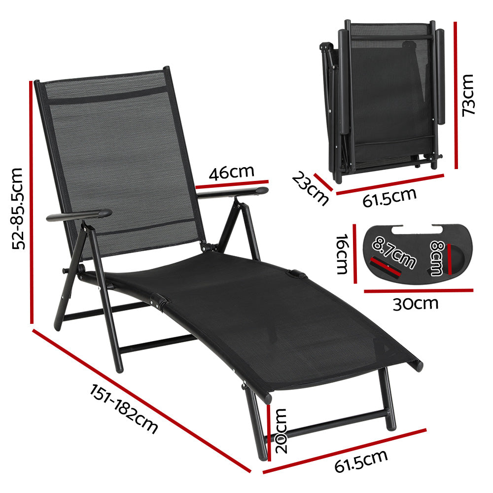 Gardeon Outdoor Foldable Sun Lounge Recliner