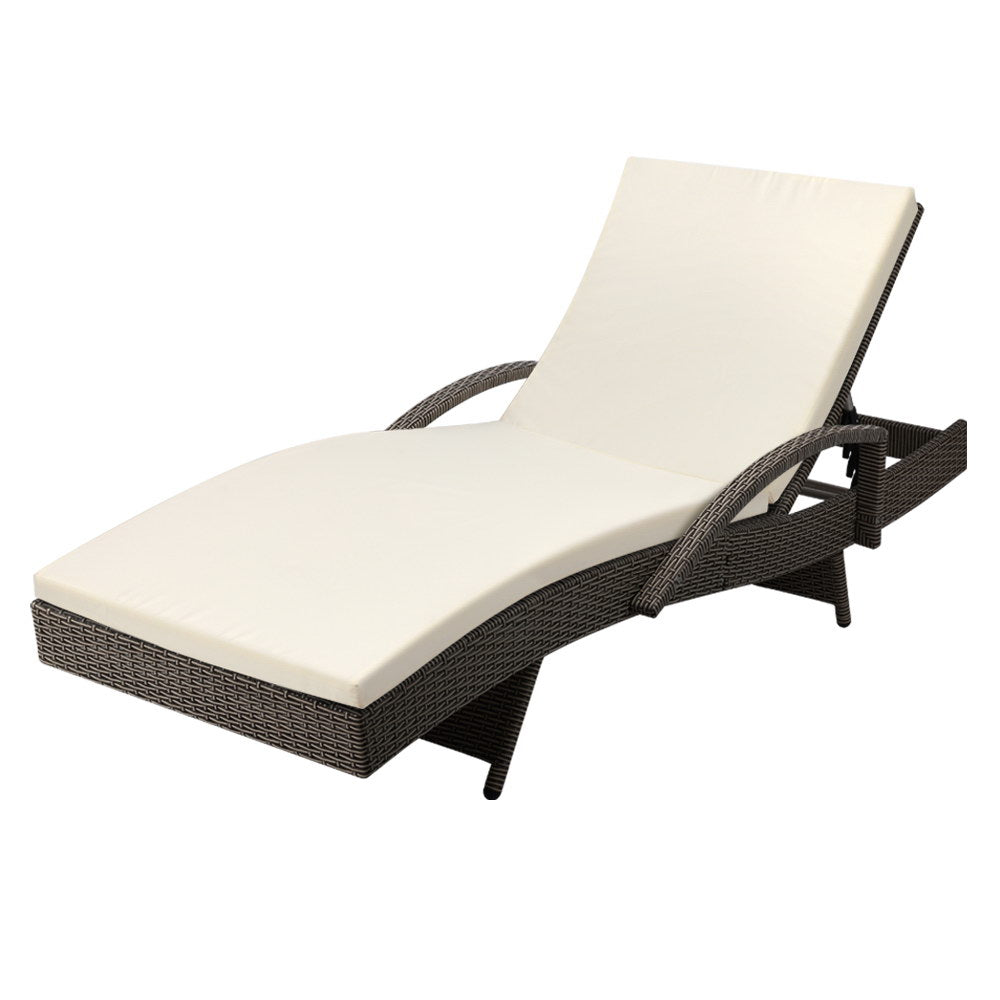 Gardeon Outdoor Sun Lounge Grey