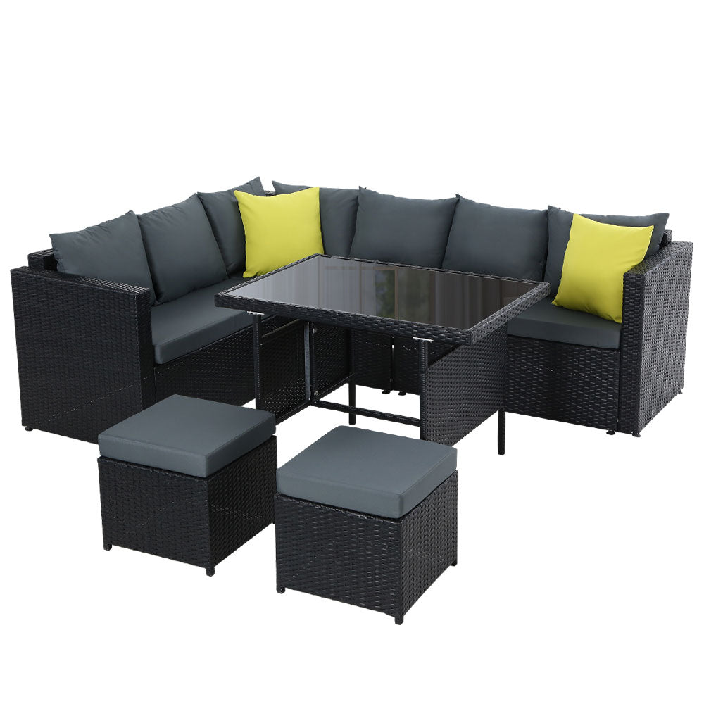 Gardeon Outdoor Furniture Patio Set Black