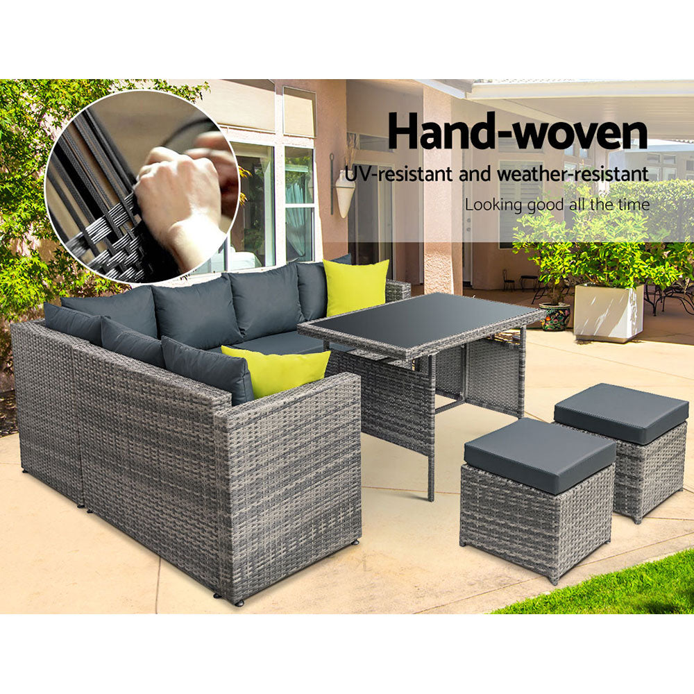 Gardeon Outdoor Furniture Patio Set Grey