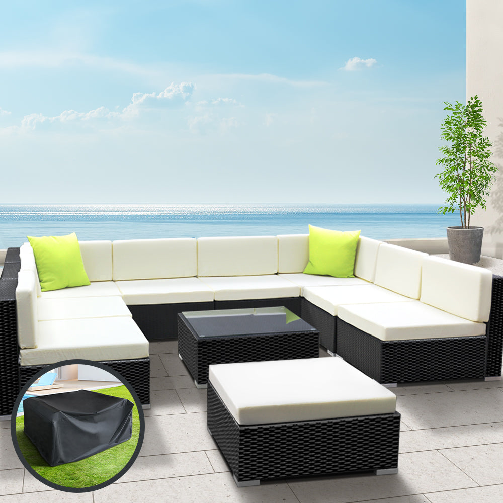 Gardeon 10 Piece Outdoor Sofa Lounge Setting with Cover