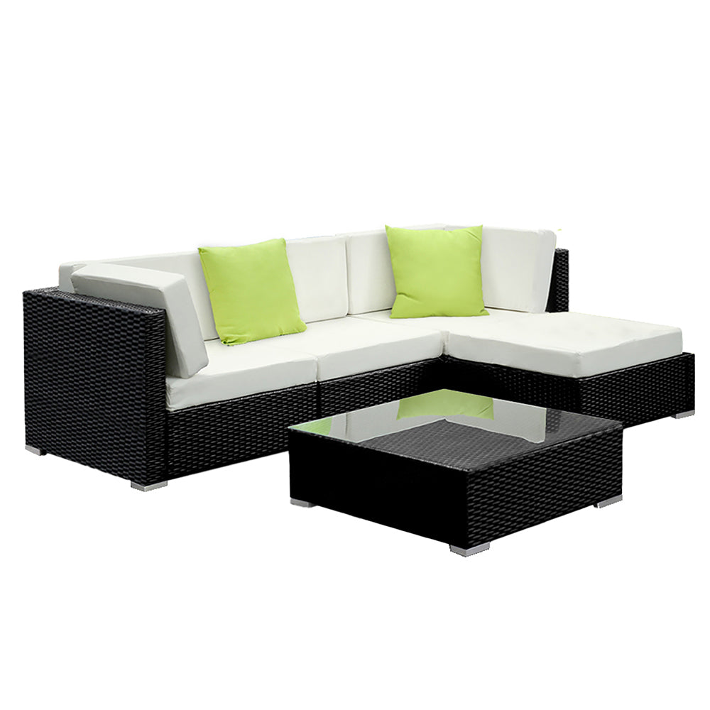 Gardeon 5 Piece Outdoor Lounge Setting with Cover