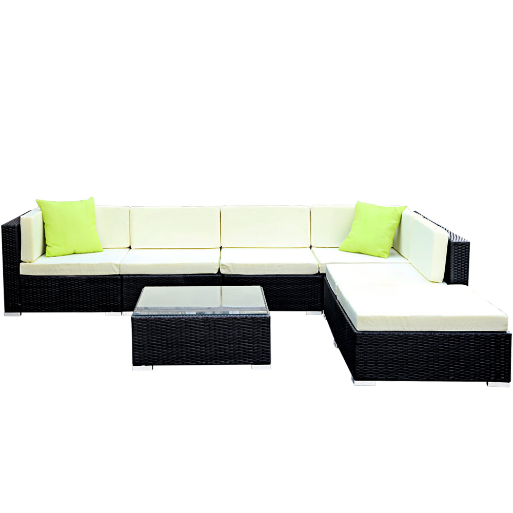 Gardeon 7 Piece Outdoor Lounge Setting with Cover