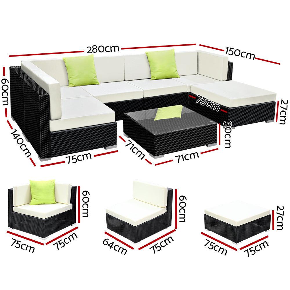 Gardeon 7 Piece Outdoor Furniture Sofa Set